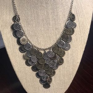 Mix metal necklace & earring set